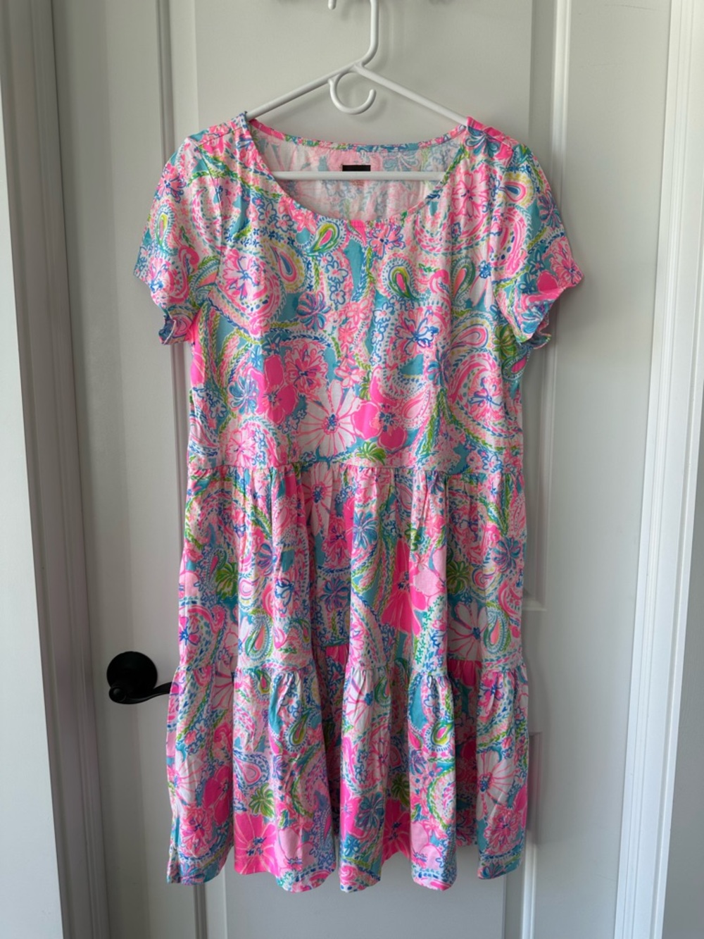 Lilly Pulitzer Pink Paisley Tiered Casual Dress